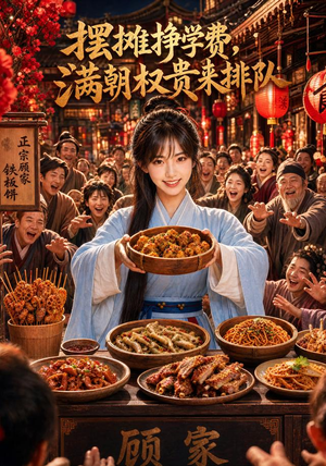 短剧《摆摊挣学费，满朝权贵来排队》89集短剧一口气看完大结局